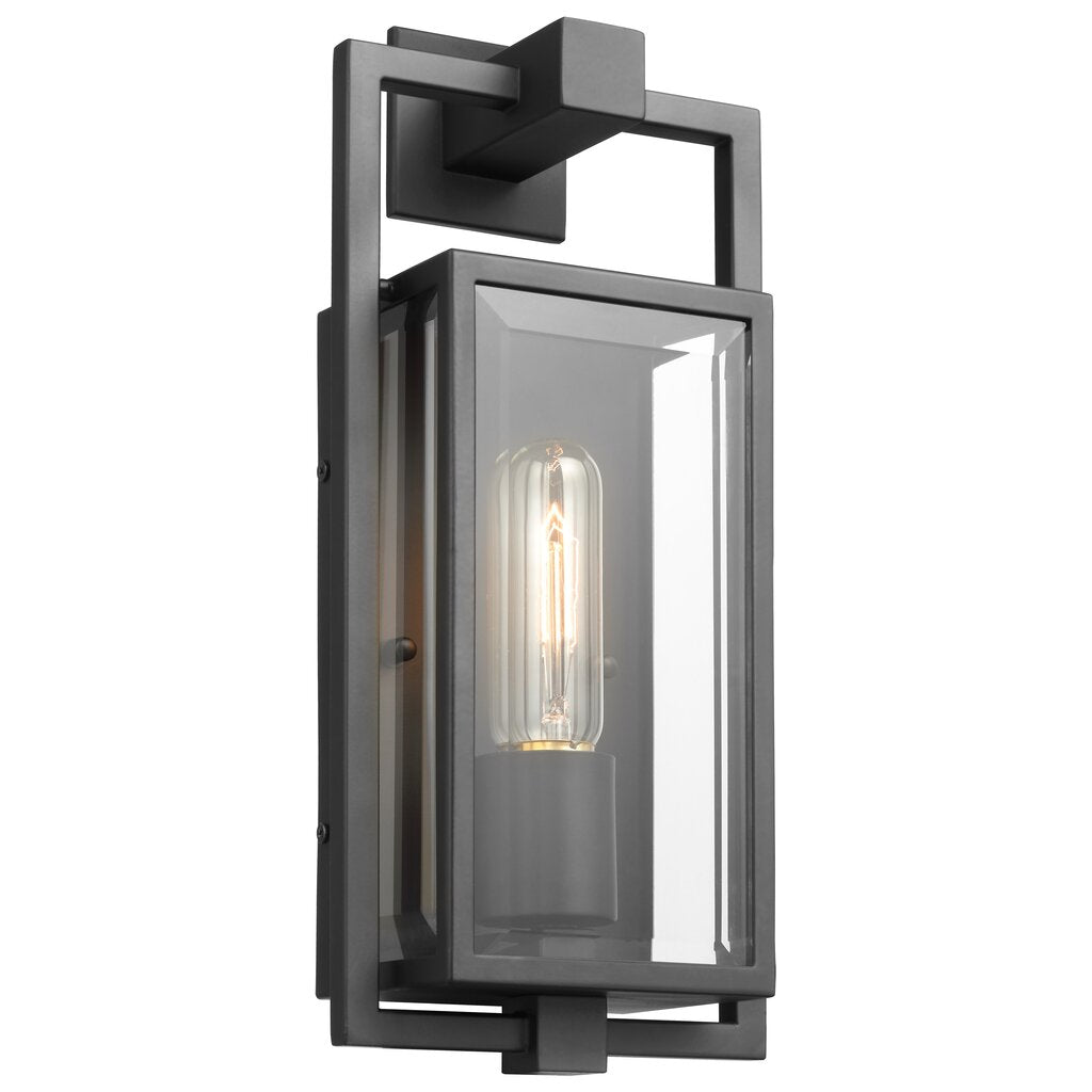 Satco 60-7543 Wall Lantern Fixture Exhibit; 1 Light; Small Matte Black