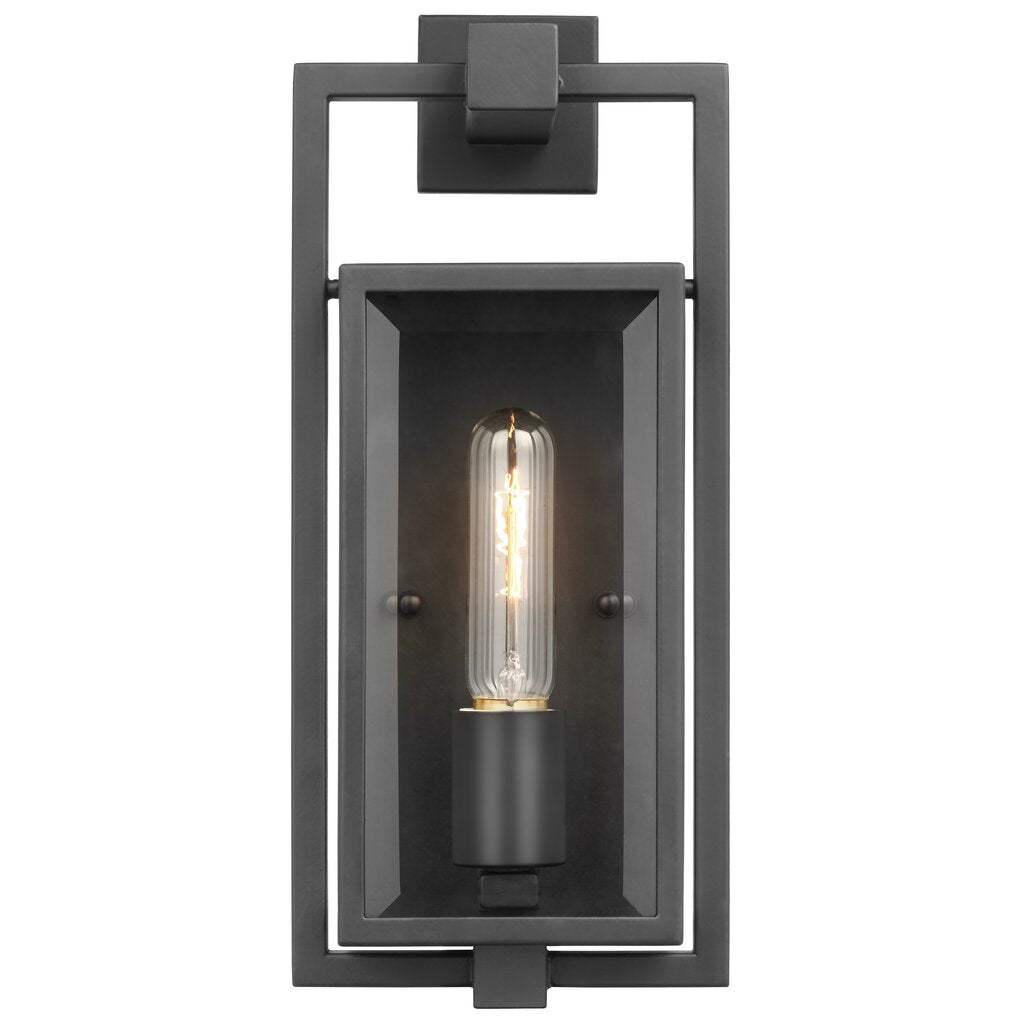 Satco 60-7543 Wall Lantern Fixture Exhibit; 1 Light; Small Matte Black