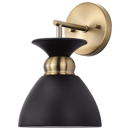 Satco 60-7458 Sconce Fixture Perkins; 1 Light; Wall Matte Black with