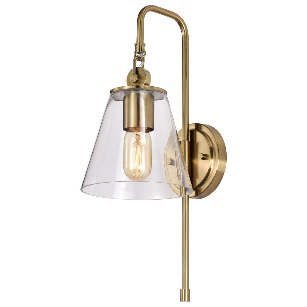 Satco 60-7449 Sconce Fixture Dover; 1 Light; Wall Vintage Brass with