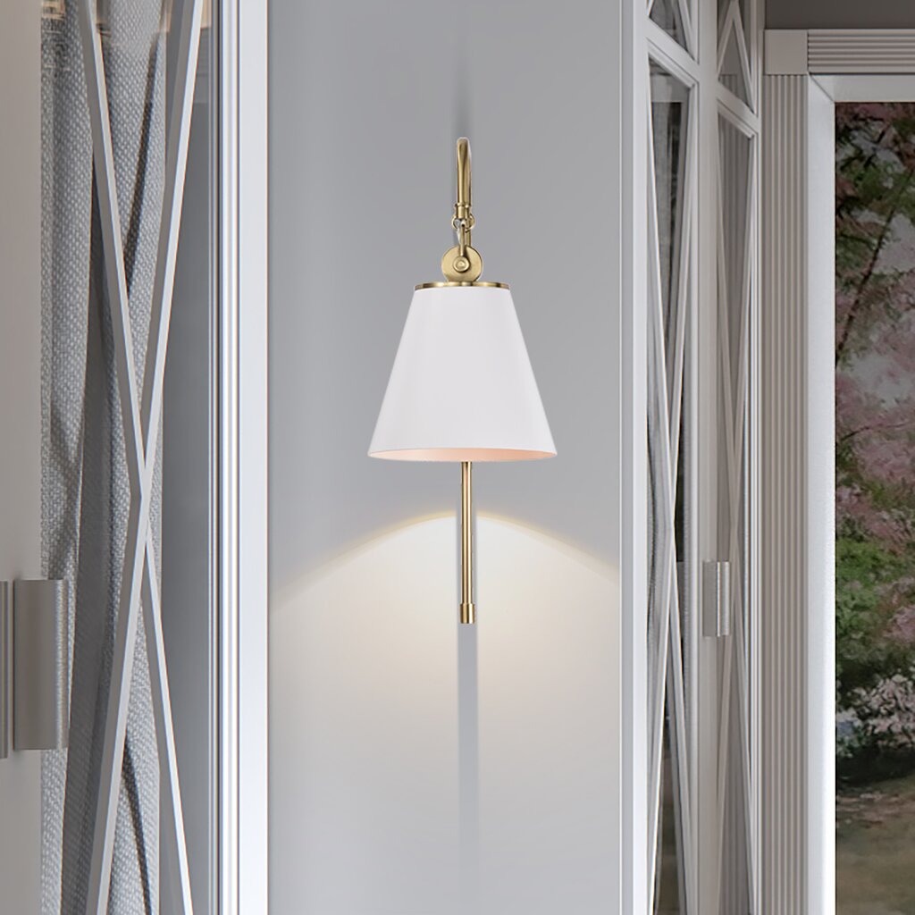 Satco 60-7446 Sconce Fixture Dover; 1 Light; Wall White with Vintage