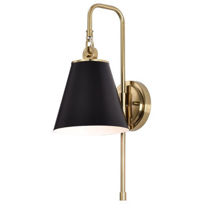 Satco 60-7445 Sconce Fixture Dover; 1 Light; Wall Black with Vintage