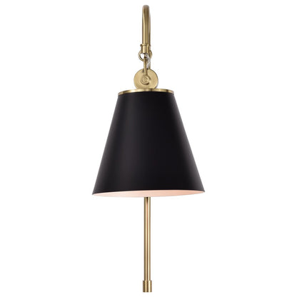 Satco 60-7445 Sconce Fixture Dover; 1 Light; Wall Black with Vintage