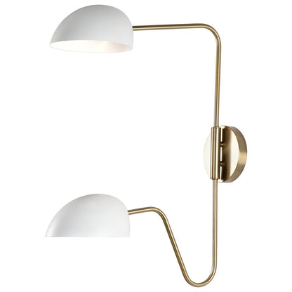 Satco 60-7394 Sconce Fixture Trilby; 2 Light; Wall Matte White with