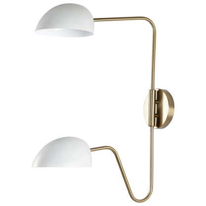 Satco 60-7394 Sconce Fixture Trilby; 2 Light; Wall Matte White with