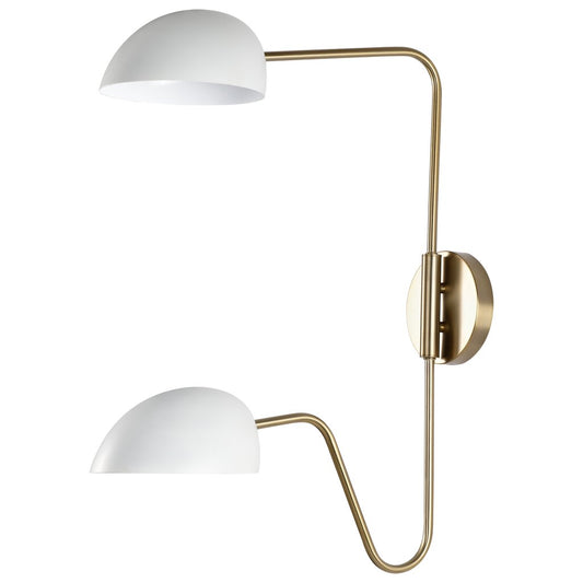 Satco 60-7394 Sconce Fixture Trilby; 2 Light; Wall Matte White with