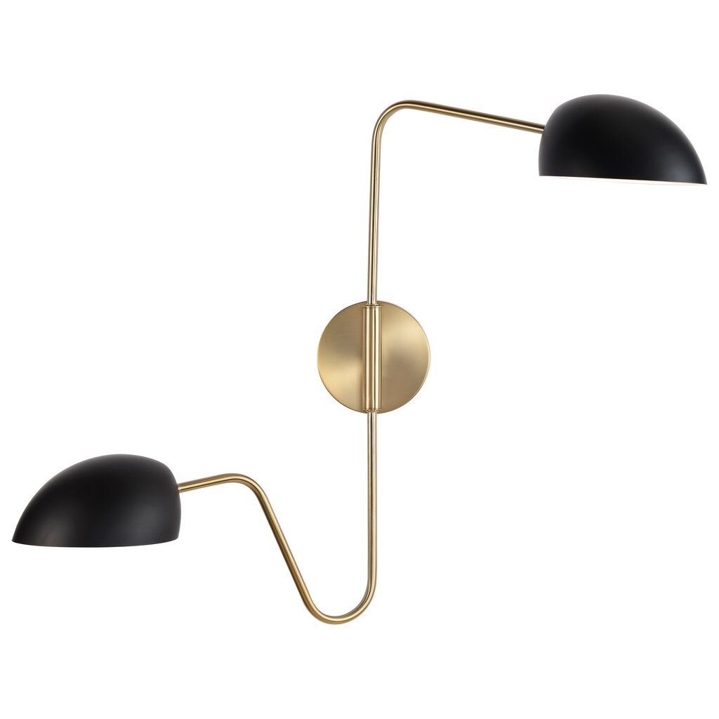 Satco 60-7393 Sconce Fixture Trilby; 2 Light; Wall Matte Black with