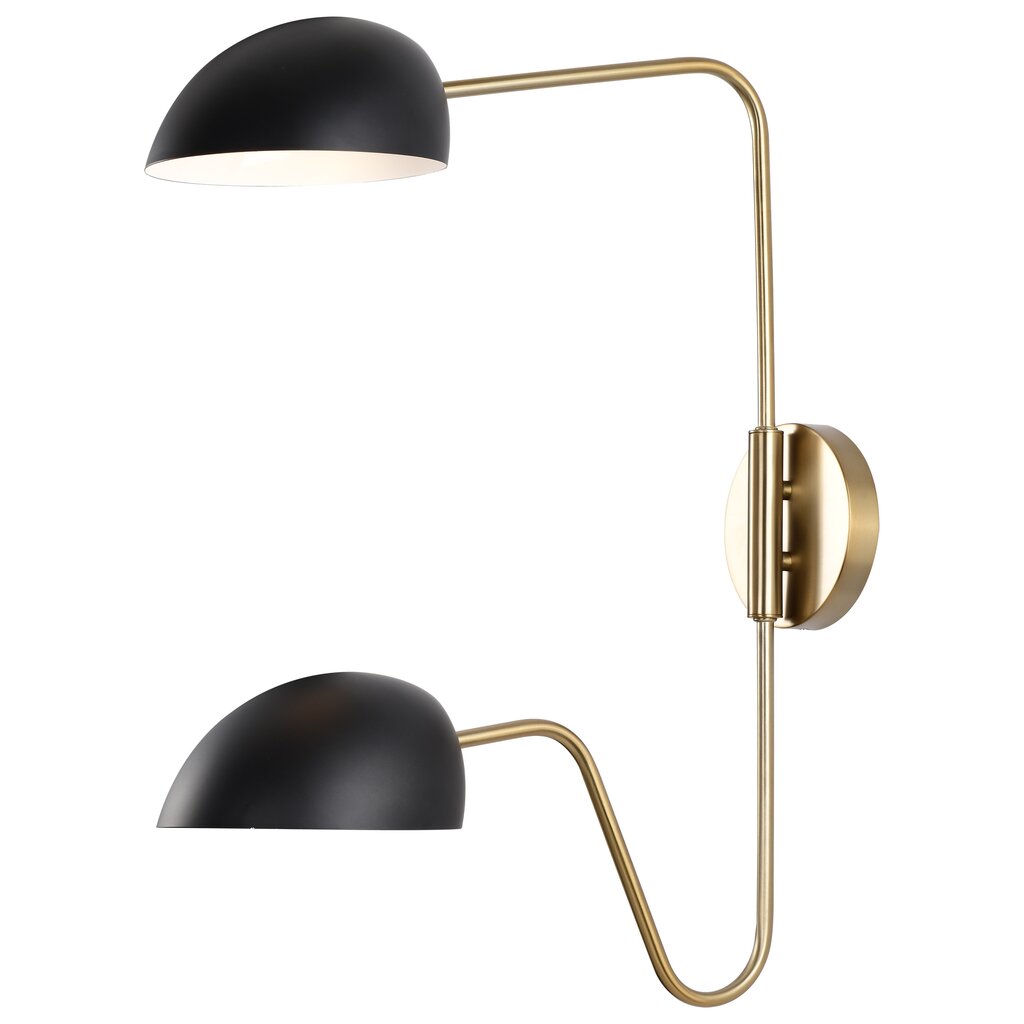 Satco 60-7393 Sconce Fixture Trilby; 2 Light; Wall Matte Black with