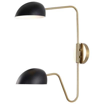 Satco 60-7393 Sconce Fixture Trilby; 2 Light; Wall Matte Black with