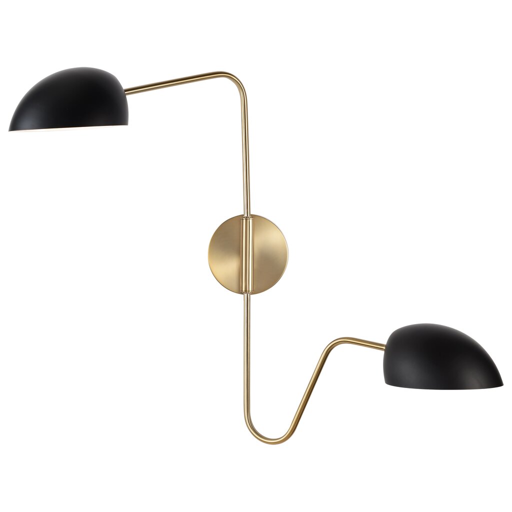 Satco 60-7393 Sconce Fixture Trilby; 2 Light; Wall Matte Black with