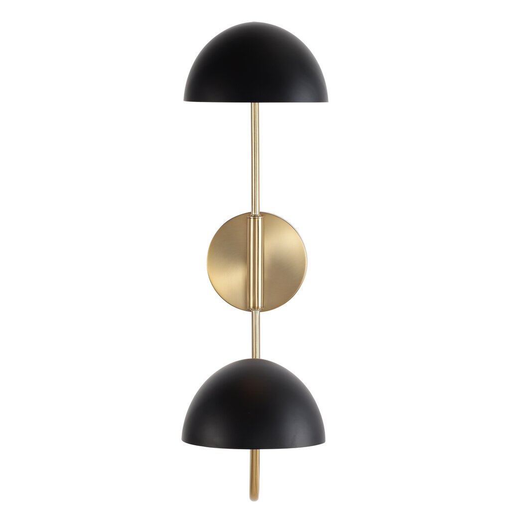 Satco 60-7393 Sconce Fixture Trilby; 2 Light; Wall Matte Black with