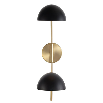 Satco 60-7393 Sconce Fixture Trilby; 2 Light; Wall Matte Black with