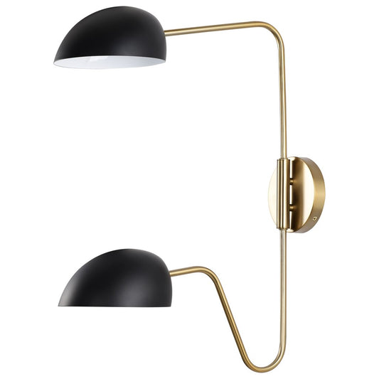 Satco 60-7393 Sconce Fixture Trilby; 2 Light; Wall Matte Black with