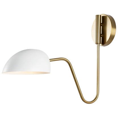 Satco 60-7392 Sconce Fixture Trilby; 1 Light; Wall Matte White with