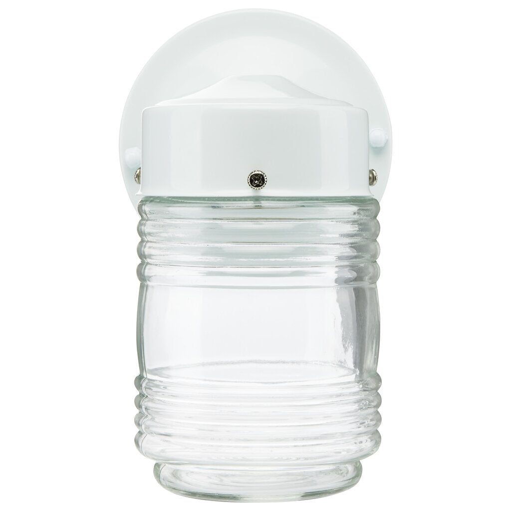 Satco 60-112 Wall Lantern Fixture 1 Light; 6 Inch; Porch; Wall; White