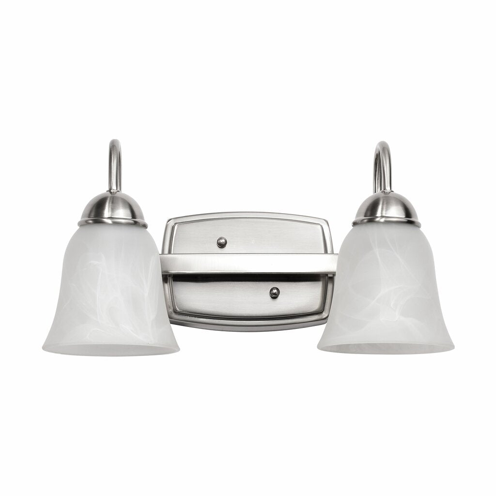 Satco 62-1568 15W LED Vanity Fixture 2 Light 3000K; Brushed Nickel