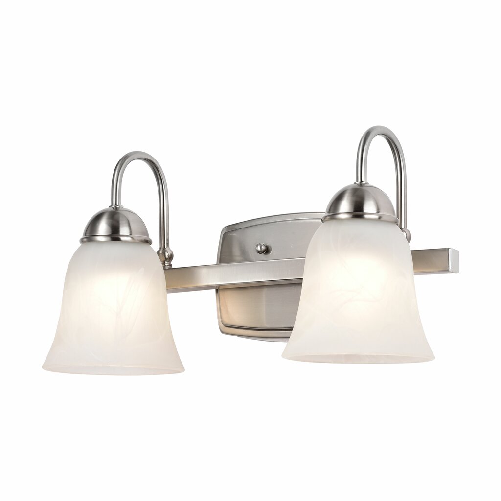 Satco 62-1568 15W LED Vanity Fixture 2 Light 3000K; Brushed Nickel