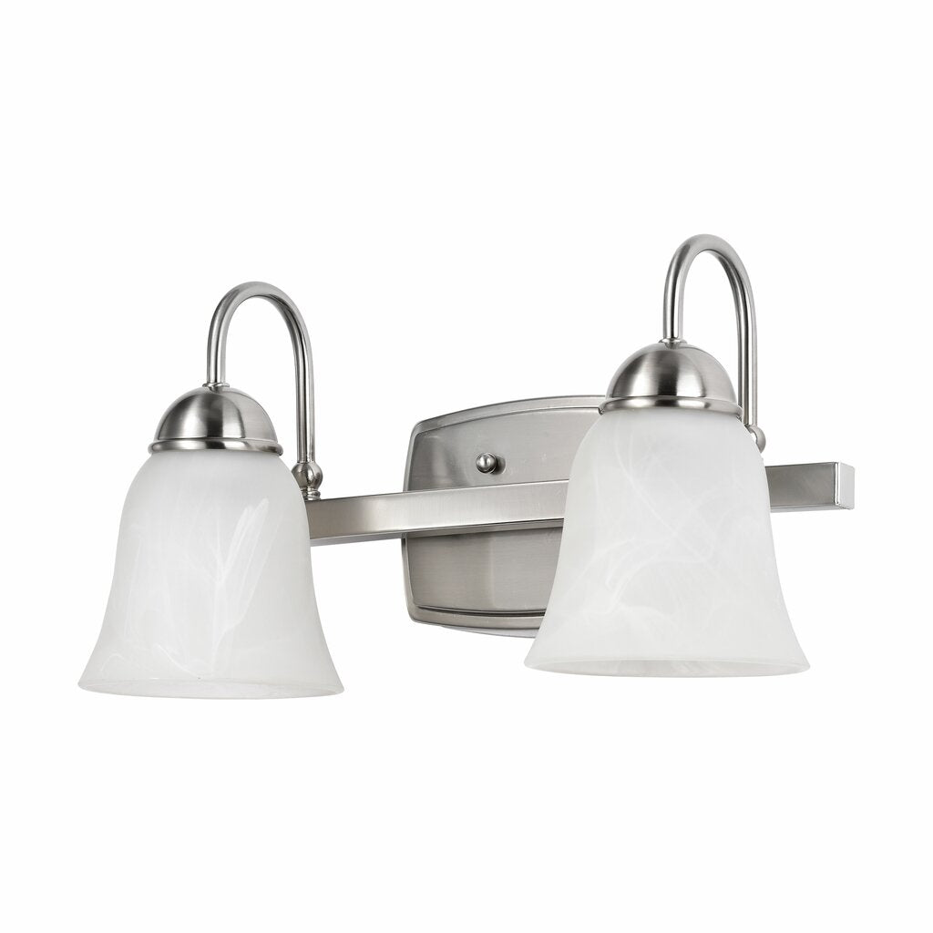 Satco 62-1568 15W LED Vanity Fixture 2 Light 3000K; Brushed Nickel
