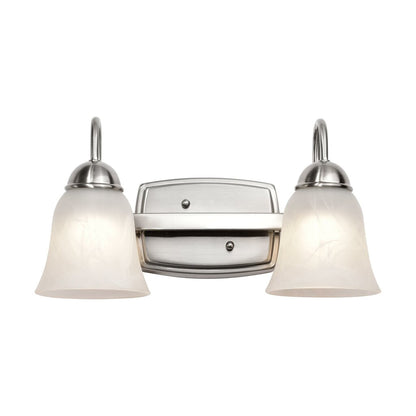 Satco 62-1568 15W LED Vanity Fixture 2 Light 3000K; Brushed Nickel