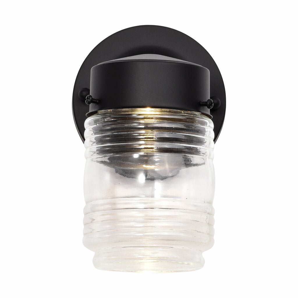 Satco 62-1573 8W LED Mason Jar Dimmable Fixture 1 Light; Porch; Wall;