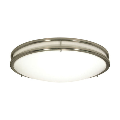 Satco 62-1635 18W LED Flush Mount Fixture Glamour 10 inch; Brushed
