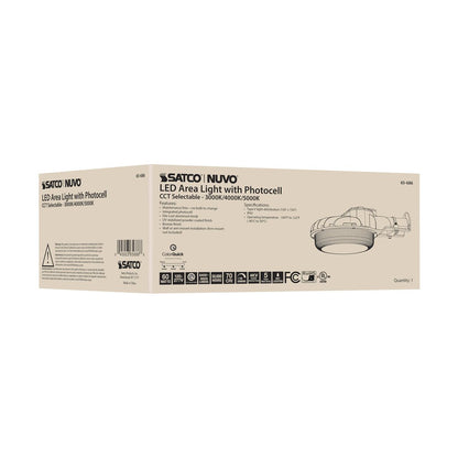 Satco 65-686 60W LED Fixture Area Light with Photocell; CCT Selectable