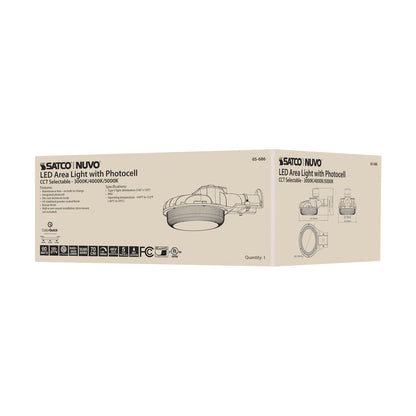 Satco 65-686 60W LED Fixture Area Light with Photocell; CCT Selectable