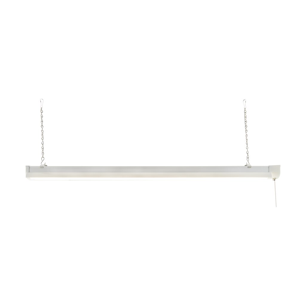 Satco 62-927 34W LED Shop Light Fixture 3 Foot; with Pull Chain; White
