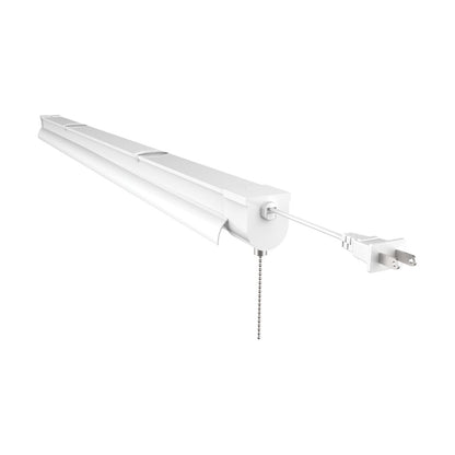 Satco 62-927 34W LED Shop Light Fixture 3 Foot; with Pull Chain; White