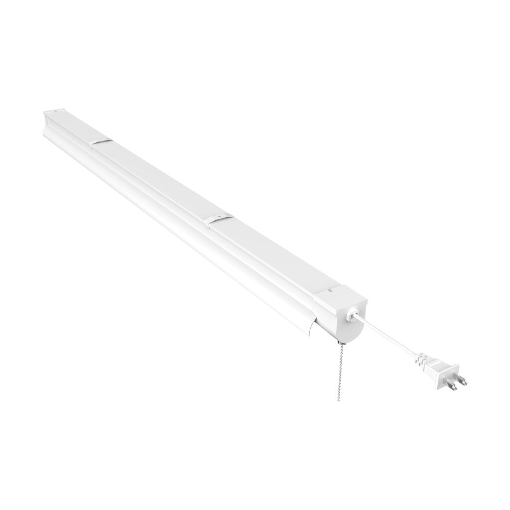 Satco 62-927 34W LED Shop Light Fixture 3 Foot; with Pull Chain; White