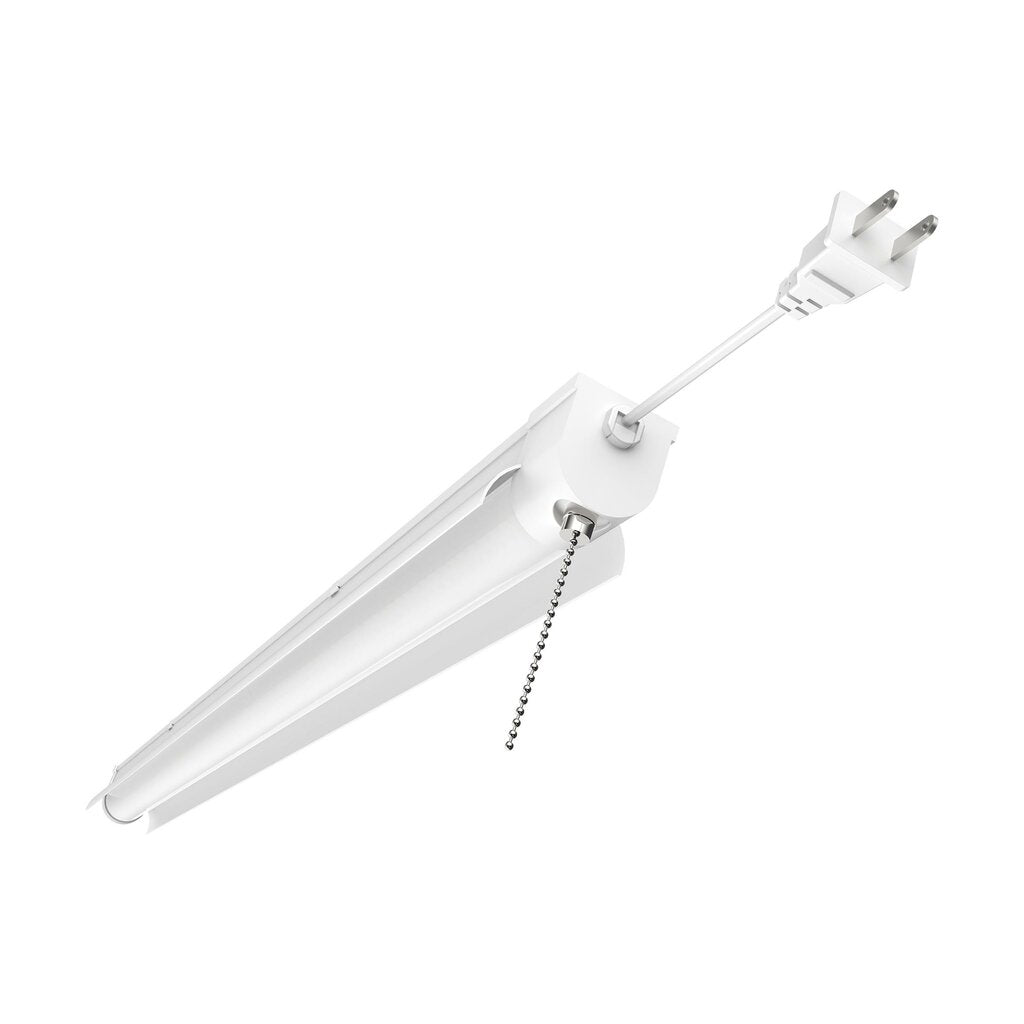 Satco 62-927 34W LED Shop Light Fixture 3 Foot; with Pull Chain; White