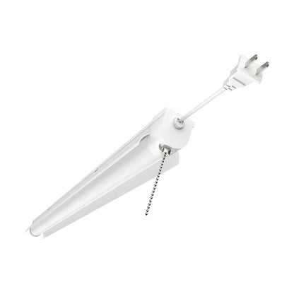 Satco 62-927 34W LED Shop Light Fixture 3 Foot; with Pull Chain; White