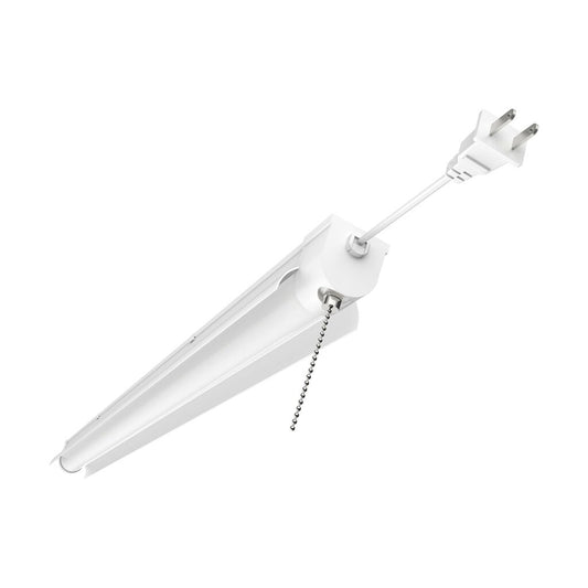Satco 62-927 34W LED Shop Light Fixture 3 Foot; with Pull Chain; White