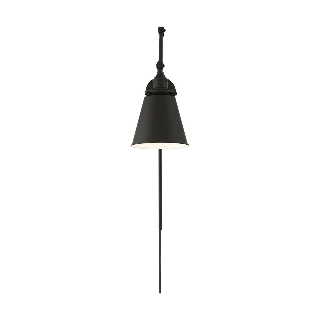 Satco 60-7369 Sconce Fixture Bayard Swing Arm Lamp; Matte Black with