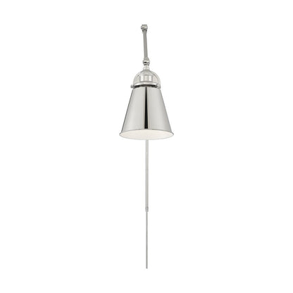 Satco 60-7368 Sconce Fixture Bayard Swing Arm Lamp; Polished Nickel