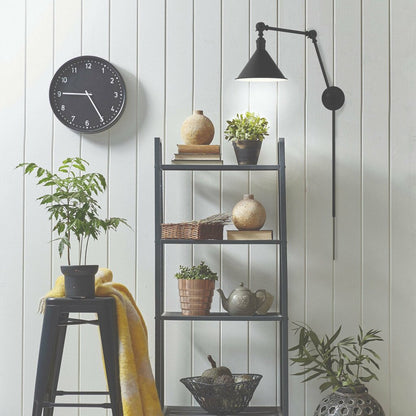 Satco 60-7363 Sconce Fixture Delancey Swing Arm Lamp; Matte Black with