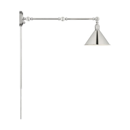 Satco 60-7362 Sconce Fixture Delancey Swing Arm Lamp; Polished Nickel