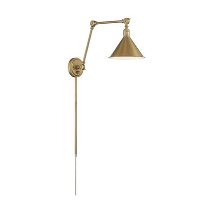 Satco 60-7361 Sconce Fixture Delancey Swing Arm Lamp; Burnished Brass