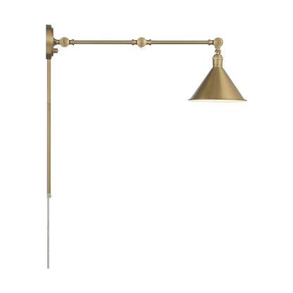 Satco 60-7361 Sconce Fixture Delancey Swing Arm Lamp; Burnished Brass
