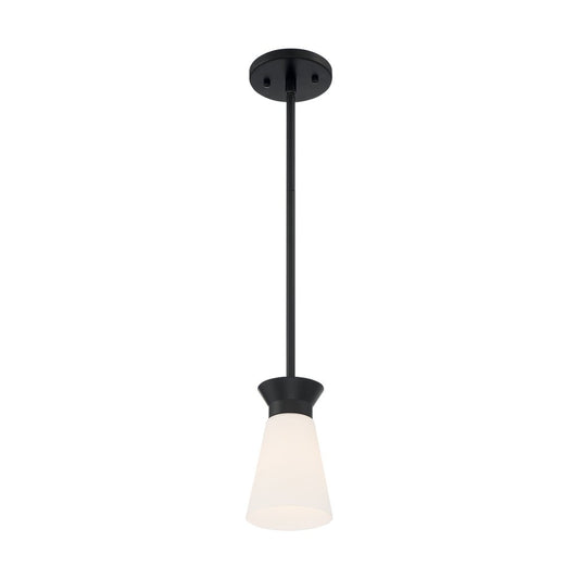Satco 60-7314 Mini Pendant Fixture Caleta; 1 Light; Black Finish with
