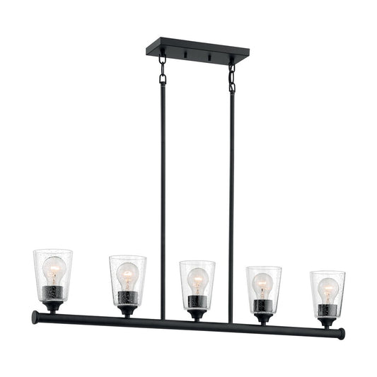 Satco 60-7286 Island Pendant Fixture Bransel; 5 Light; Matte Black