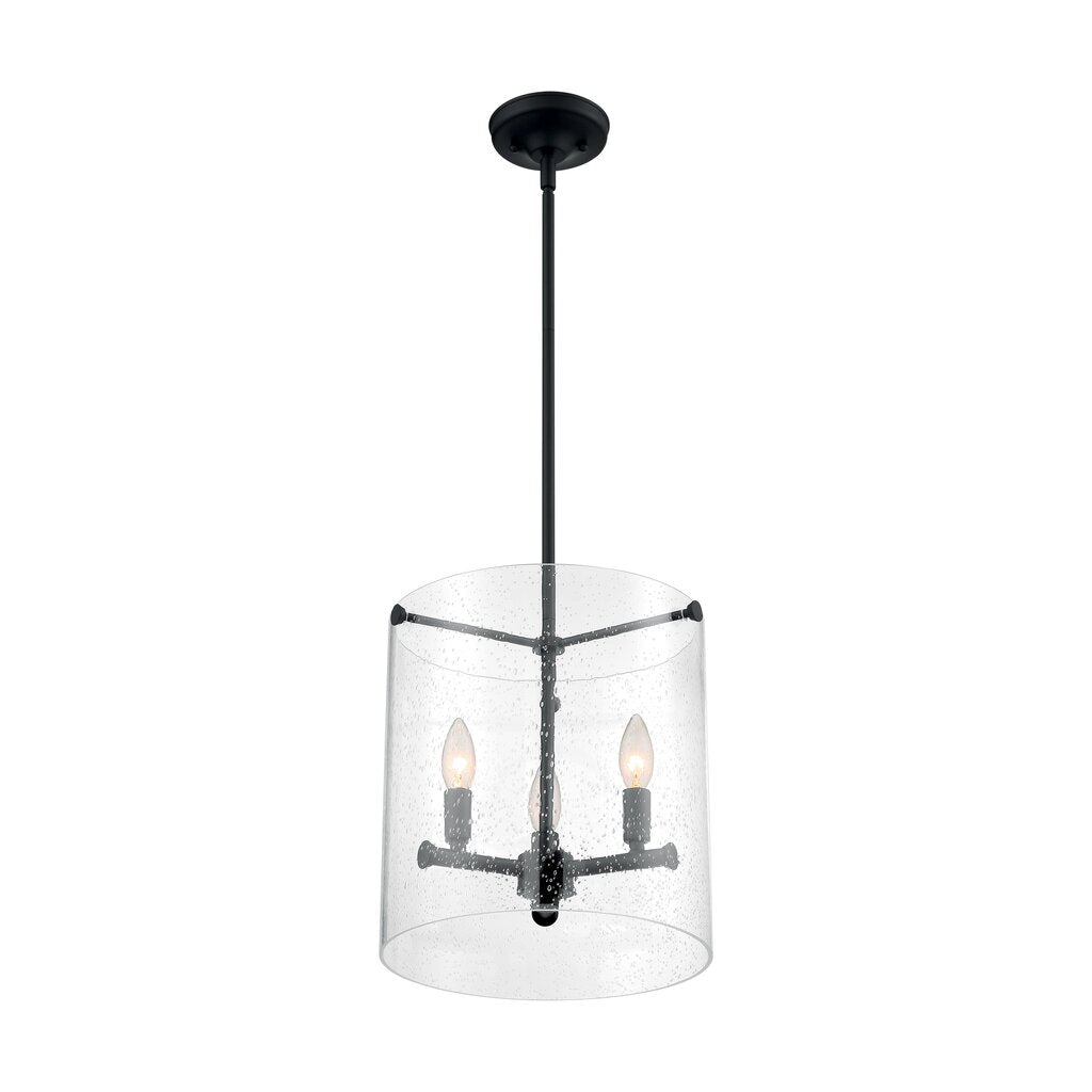 Satco 60-7287 Pendant Fixture Bransel; 3 Light; Matte Black Finish