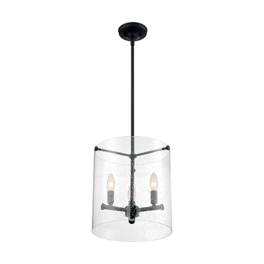 Satco 60-7287 Pendant Fixture Bransel; 3 Light; Matte Black Finish