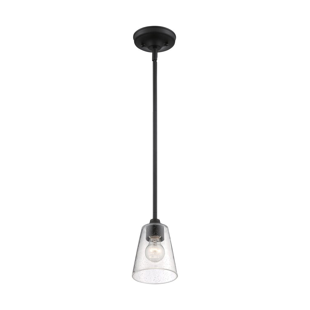 Satco 60-7280 Mini Pendant Fixture Bransel; 1 Light; Matte Black