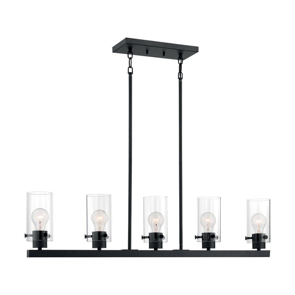 Satco 60-7276 Island Pendant Fixture Sommerset; 5 Light; Matte Black