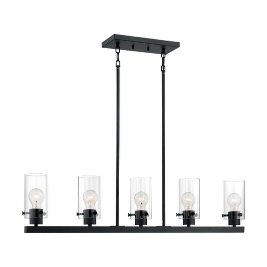 Satco 60-7276 Island Pendant Fixture Sommerset; 5 Light; Matte Black