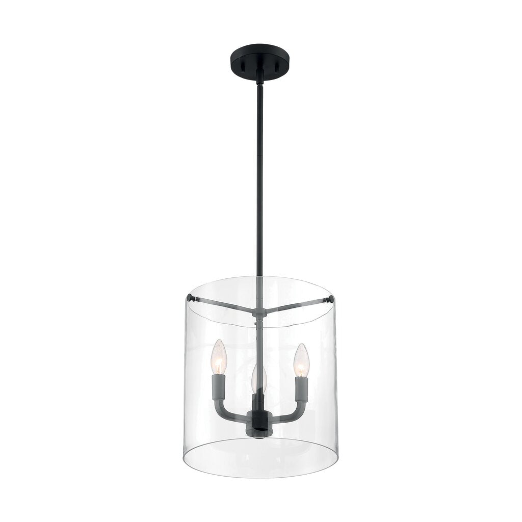 Satco 60-7277 Pendant Fixture Sommerset; 3 Light; Matte Black Finish