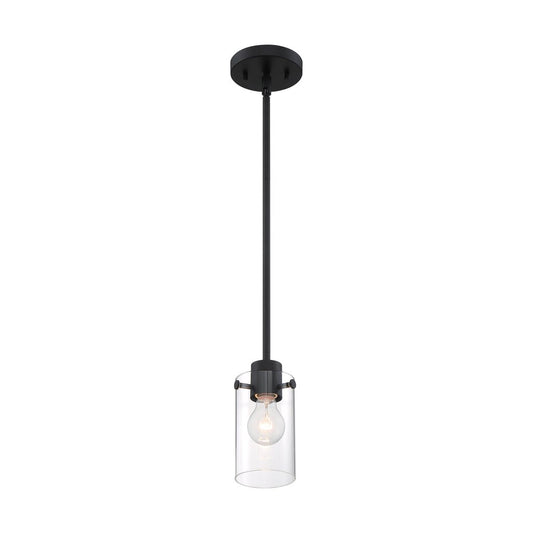 Satco 60-7270 Mini Pendant Fixture Sommerset; 1 Light; Matte Black