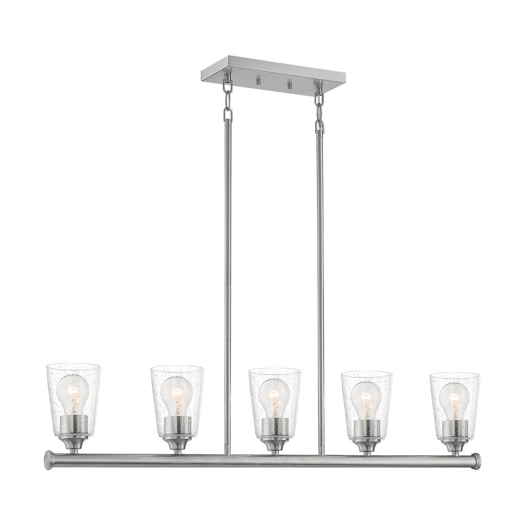 Satco 60-7186 Island Pendant Fixture Bransel; 5 Light; Brushed Nickel
