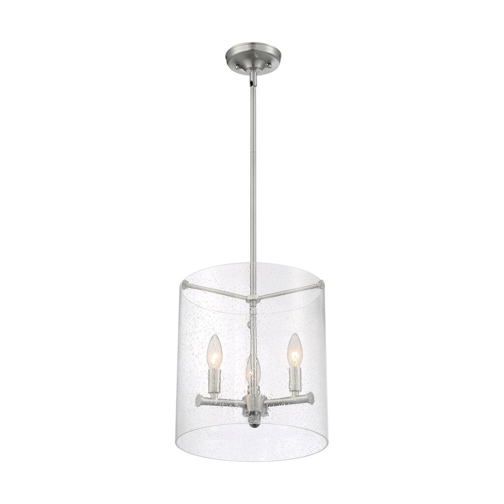 Satco 60-7187 Pendant Fixture Bransel; 3 Light; Brushed Nickel Finish